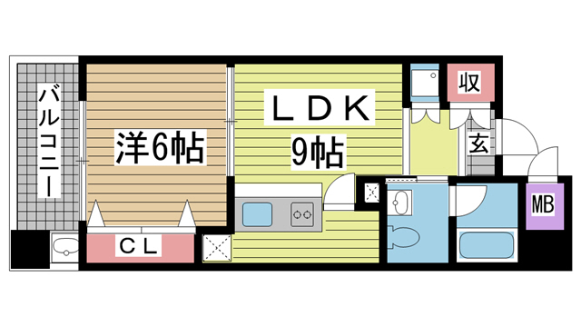 神戸市中央区二宮町(JR東海道本線(近畿)三ノ宮)のマンション賃貸物件 間取画像