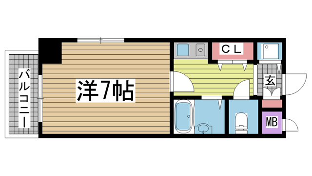 神戸市中央区北長狭通(JR東海道本線(近畿)元町)のマンション賃貸物件 間取画像