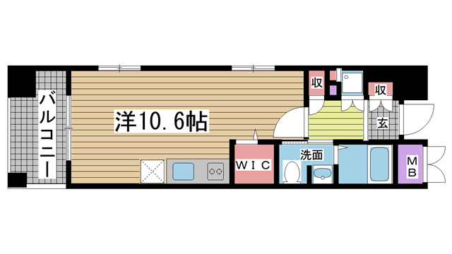 神戸市中央区雲井通(JR東海道本線(近畿)三ノ宮)のマンション賃貸物件 間取画像