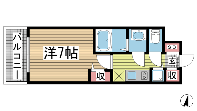 神戸市中央区筒井町(JR東海道本線(近畿)三ノ宮)のマンション賃貸物件 間取画像