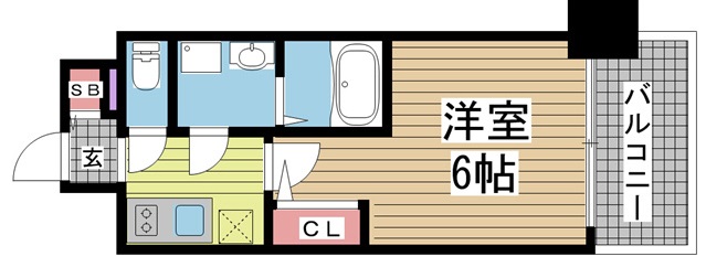 神戸市中央区橘通(JR東海道本線(近畿)神戸)のマンション賃貸物件 間取画像