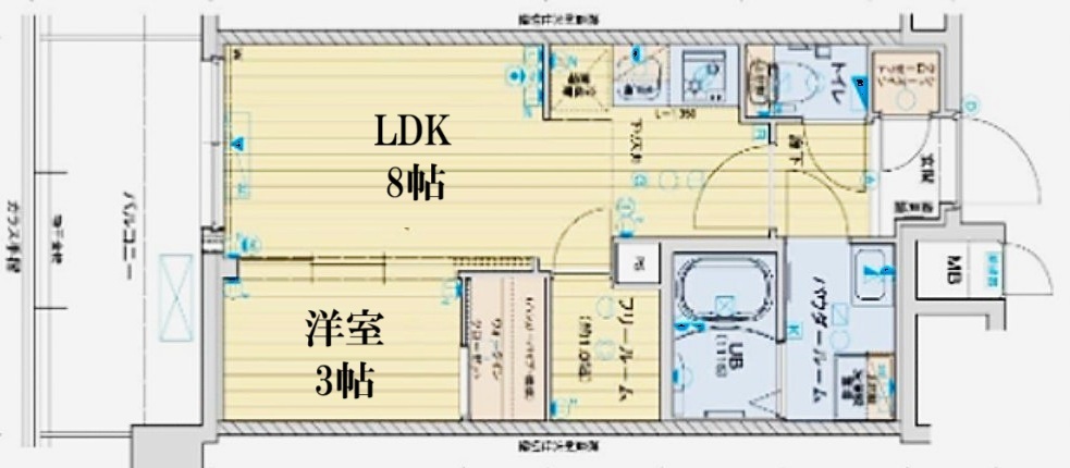 神戸市中央区磯上通(JR東海道本線(近畿)三ノ宮)のマンション賃貸物件 間取画像