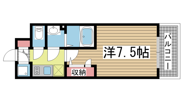 神戸市兵庫区新開地(JR東海道本線(近畿)神戸)のマンション賃貸物件 間取画像