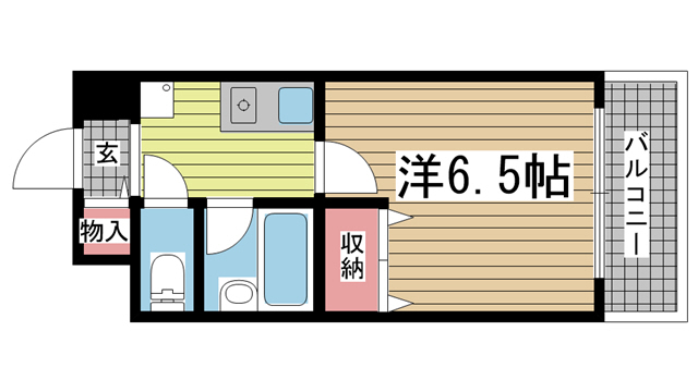 神戸市中央区二宮町(JR東海道本線(近畿)三ノ宮)のマンション賃貸物件 間取画像