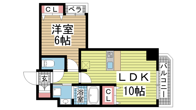 神戸市中央区浜辺通(JR東海道本線(近畿)三ノ宮)のマンション賃貸物件 間取画像