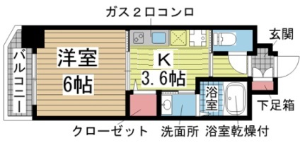 神戸市兵庫区湊町(JR東海道本線(近畿)神戸)のマンション賃貸物件 間取画像