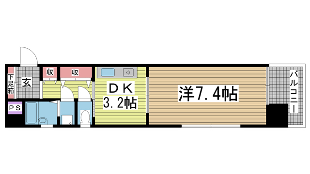 神戸市中央区布引町(JR東海道本線(近畿)三ノ宮)のマンション賃貸物件 間取画像