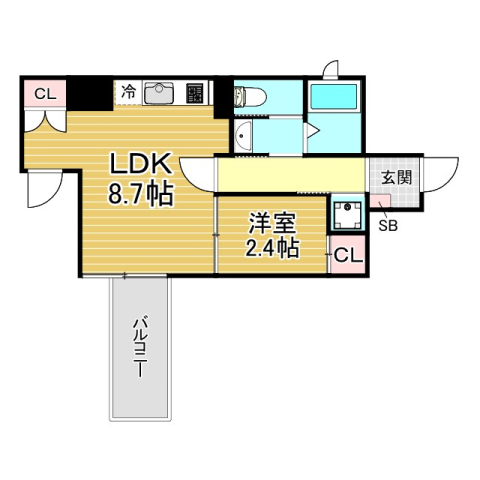 神戸市中央区元町通(JR東海道本線(近畿)元町)のマンション賃貸物件 間取画像