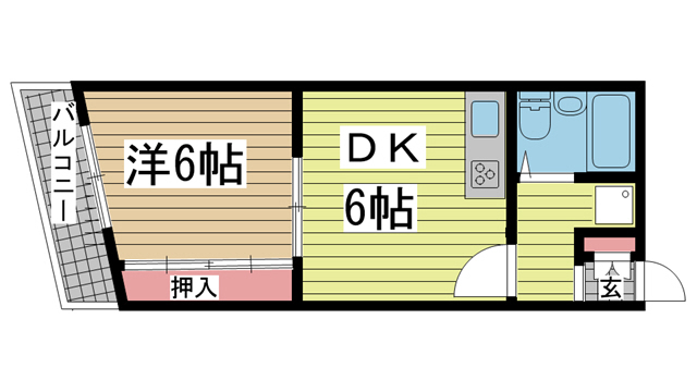神戸市中央区北長狭通(JR東海道本線(近畿)元町)のマンション賃貸物件 間取画像