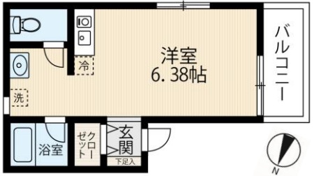 神戸市東灘区住吉宮町(JR東海道本線(近畿)住吉)のアパート賃貸物件 間取画像