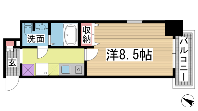 神戸市中央区元町通(JR東海道本線(近畿)元町)のマンション賃貸物件 間取画像