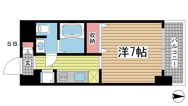 神戸市中央区生田町(JR東海道本線(近畿)三ノ宮)のマンション賃貸物件 間取画像