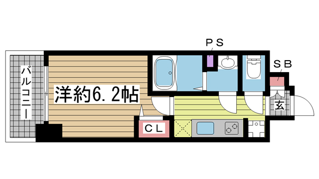 神戸市中央区御幸通(JR東海道本線(近畿)三ノ宮)のマンション賃貸物件 間取画像