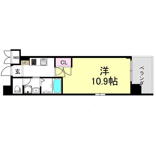 神戸市中央区生田町(JR東海道本線(近畿)三ノ宮)のマンション賃貸物件 間取画像