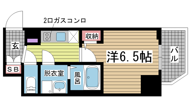 神戸市中央区相生町(JR東海道本線(近畿)神戸)のマンション賃貸物件 間取画像
