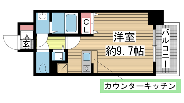 神戸市中央区花隈町(JR東海道本線(近畿)元町)のマンション賃貸物件 間取画像