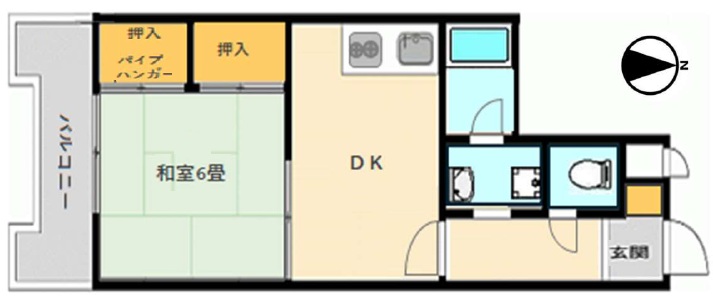 神戸市中央区多聞通(JR東海道本線(近畿)神戸)のマンション賃貸物件 間取画像