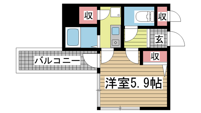 神戸市中央区加納町(JR東海道本線(近畿)三ノ宮)のマンション賃貸物件 間取画像