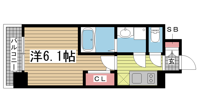 神戸市兵庫区駅南通(JR山陽本線兵庫)のマンション賃貸物件 間取画像
