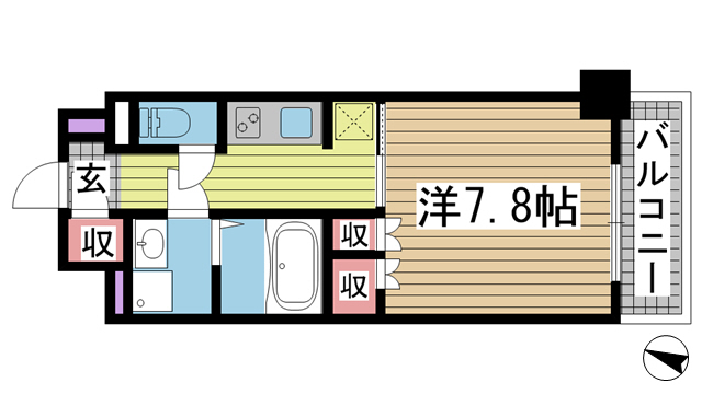 神戸市中央区栄町通(JR東海道本線(近畿)元町)のマンション賃貸物件 間取画像