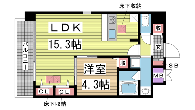 神戸市灘区倉石通(阪急神戸線王子公園)のマンション賃貸物件 間取画像