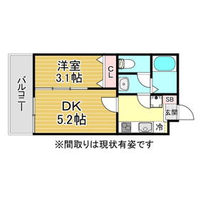 神戸市東灘区青木(阪神本線青木)のマンション賃貸物件 間取画像