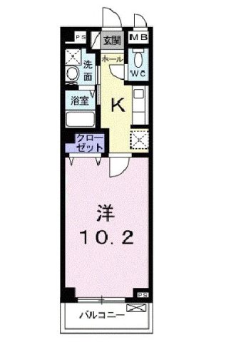 西宮市越水町(阪神本線西宮)のマンション賃貸物件 間取画像