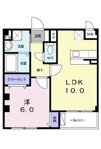 西宮市櫨塚町(JR東海道本線(近畿)西宮)のマンション賃貸物件 間取画像