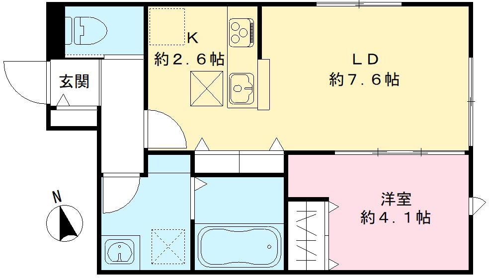 西宮市豊楽町(阪急甲陽線苦楽園口)のアパート賃貸物件 間取画像