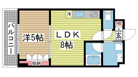 神戸市中央区下山手通(神戸高速線花隈)のマンション賃貸物件 間取画像