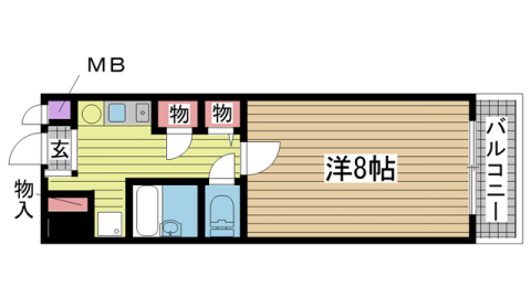 神戸市中央区中山手通(JR東海道本線(近畿)三ノ宮)のマンション賃貸物件 間取画像