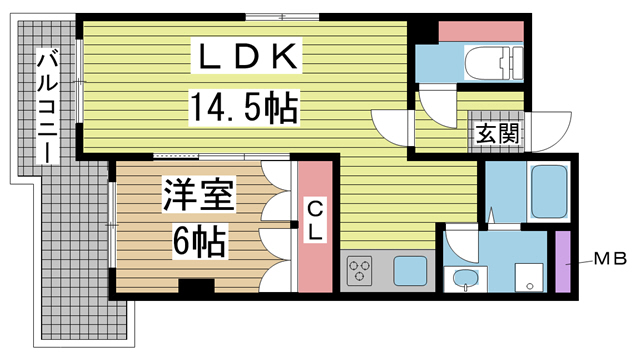 神戸市灘区篠原中町(阪急神戸線六甲)のマンション賃貸物件 間取画像
