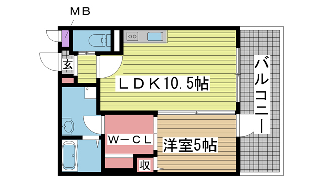 神戸市長田区水笠通(JR山陽本線新長田)のマンション賃貸物件 間取画像