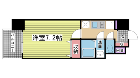 神戸市中央区御幸通(JR東海道本線(近畿)三ノ宮)のマンション賃貸物件 間取画像