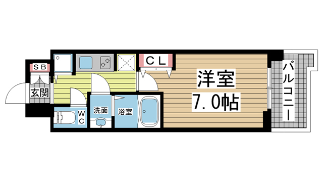 神戸市中央区浜辺通(JR東海道本線(近畿)三ノ宮)のマンション賃貸物件 間取画像