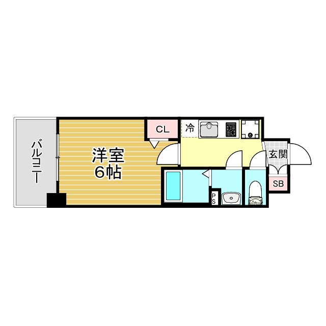 神戸市長田区若松町(JR山陽本線新長田)のマンション賃貸物件 間取画像