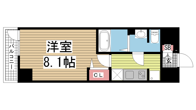 神戸市兵庫区三川口町(JR山陽本線兵庫)のマンション賃貸物件 間取画像