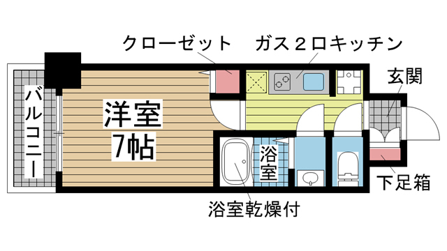 神戸市兵庫区湊町(JR東海道本線(近畿)神戸)のマンション賃貸物件 間取画像