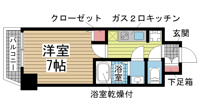 神戸市兵庫区湊町(JR東海道本線(近畿)神戸)のマンション賃貸物件 間取画像