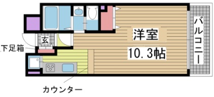 神戸市中央区相生町(JR東海道本線(近畿)神戸)のマンション賃貸物件 間取画像