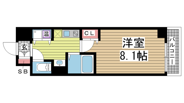 神戸市中央区磯辺通(JR東海道本線(近畿)三ノ宮)のマンション賃貸物件 間取画像