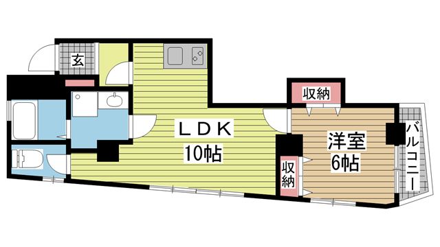 神戸市灘区王子町(JR東海道本線(近畿)灘)のマンション賃貸物件 間取画像