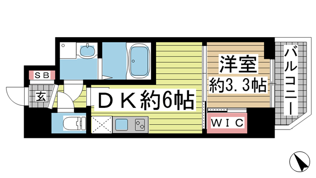 神戸市中央区海岸通(JR東海道本線(近畿)元町)のマンション賃貸物件 間取画像