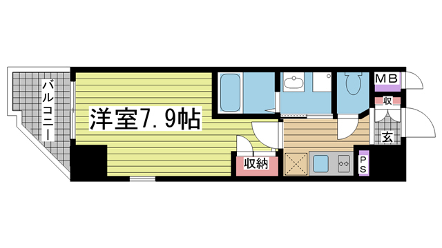 神戸市中央区中山手通(神戸市営地下鉄線県庁前)のマンション賃貸物件 間取画像