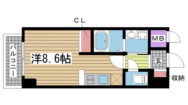 神戸市灘区灘南通(JR東海道本線(近畿)摩耶)のマンション賃貸物件 間取画像