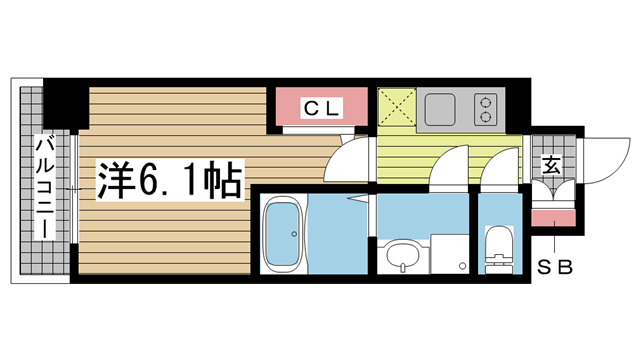 神戸市兵庫区駅南通(JR山陽本線兵庫)のマンション賃貸物件 間取画像
