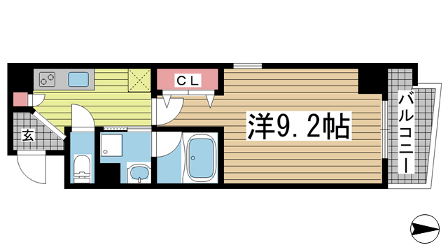 神戸市中央区磯辺通(JR東海道本線(近畿)三ノ宮)のマンション賃貸物件 間取画像