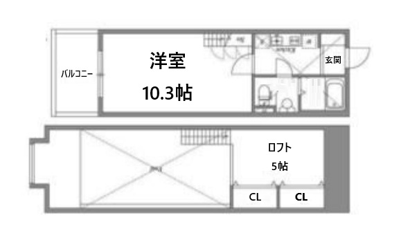 神戸市灘区友田町(JR東海道本線(近畿)六甲道)のマンション賃貸物件 間取画像