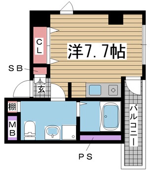 神戸市中央区日暮通(JR東海道本線(近畿)三ノ宮)のマンション賃貸物件 間取画像