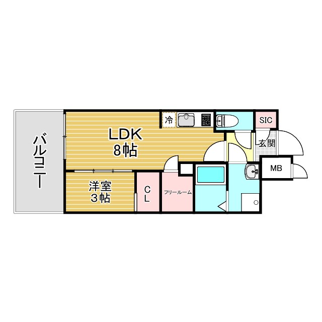 神戸市中央区磯上通(JR東海道本線(近畿)三ノ宮)のマンション賃貸物件 間取画像